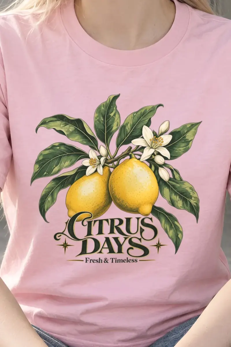 "Citrus Days" Heavyweight Unisex Crewneck T-shirt