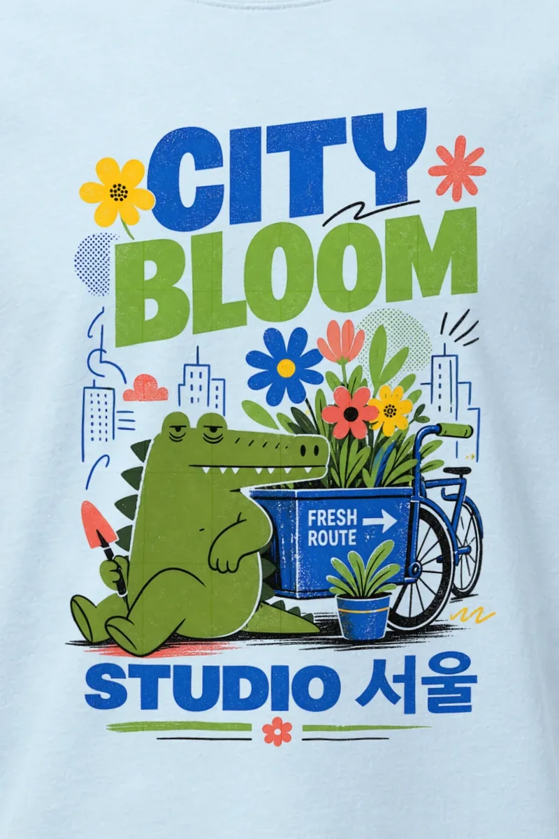 "City Bloom Route" Heavyweight Unisex Crewneck T-shirt