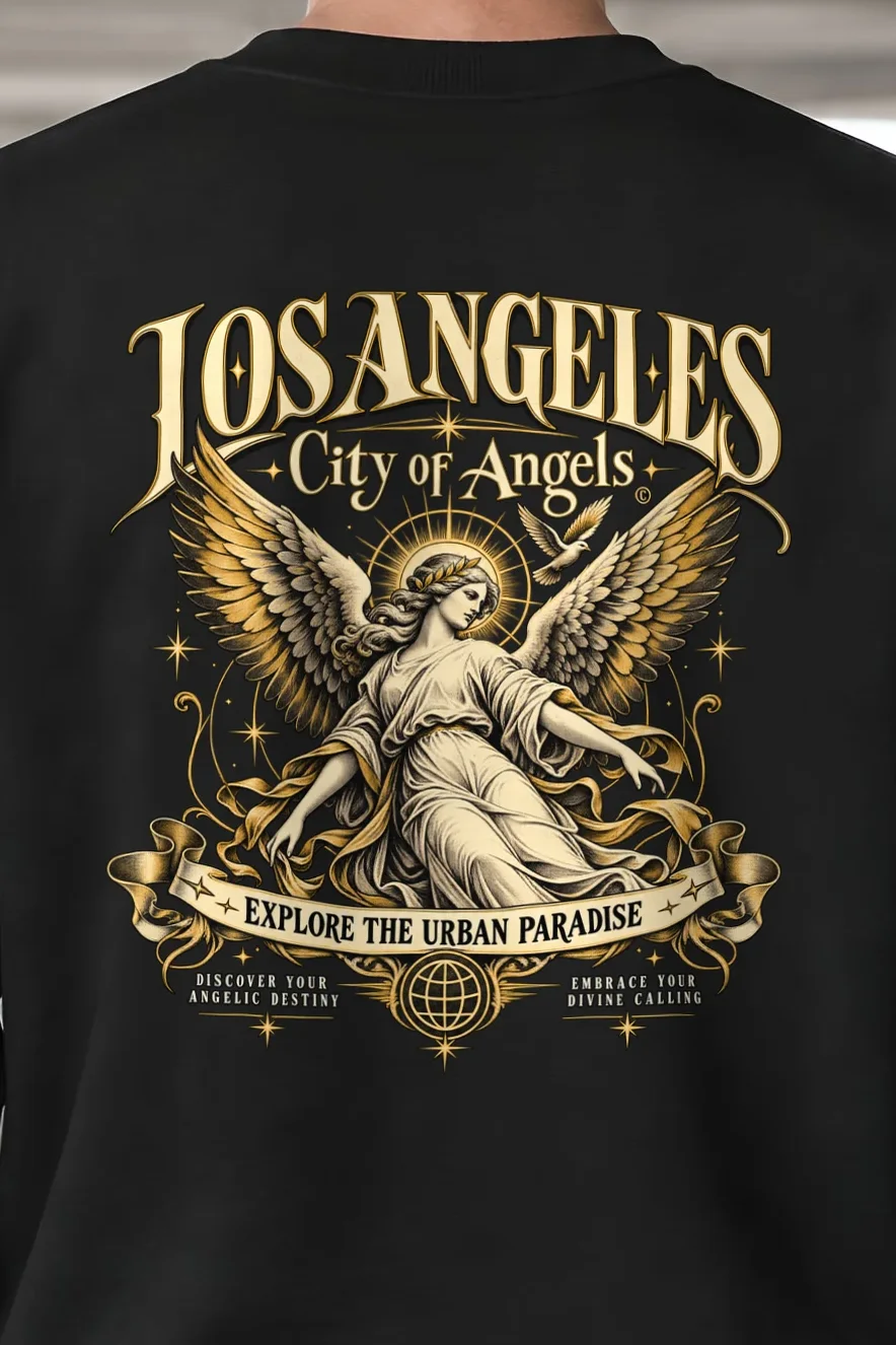 "City Of Angels" 1 Crewneck Sweatshirt - the graphic up close