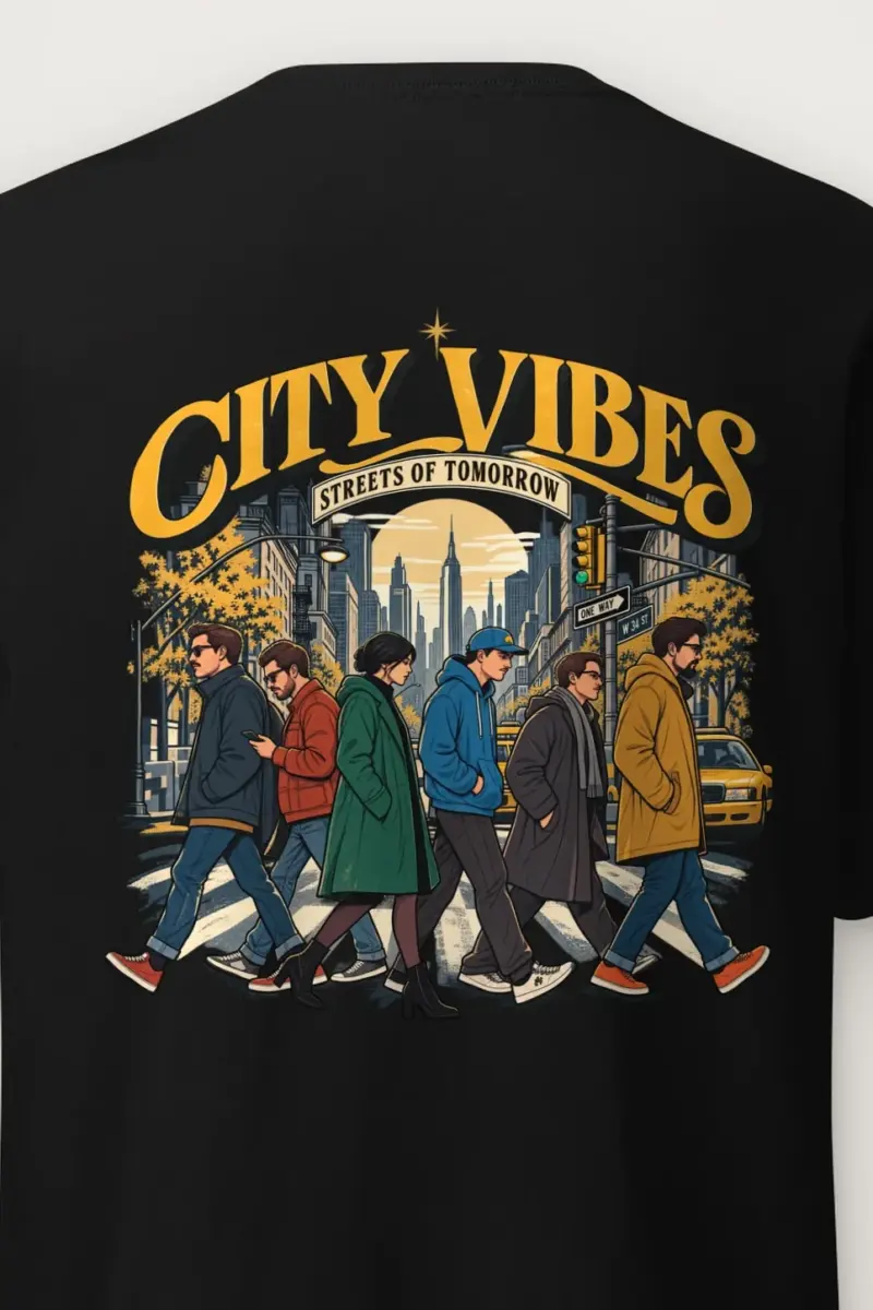 "City Vibes Crossing" Heavyweight Unisex Crewneck T-shirt