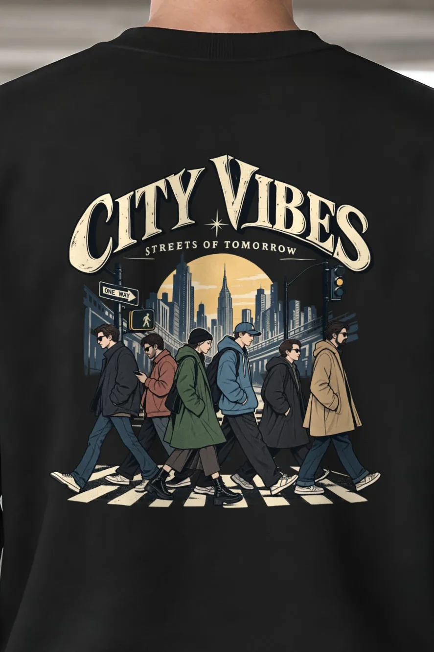 "City Vibes" 1 Crewneck Sweatshirt - the graphic up close