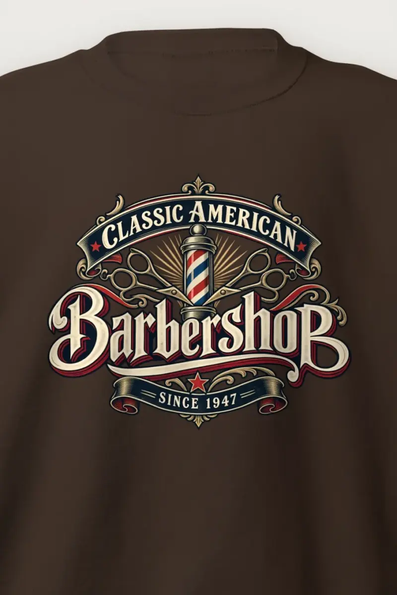 "Classic American Barbershop" Heavy Blend Unisex Crewneck Sweatshirt