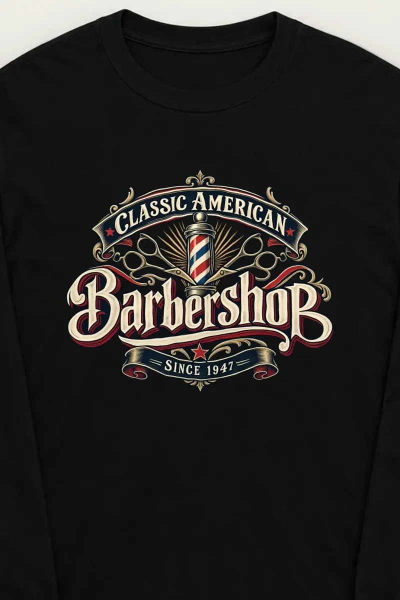 "Classic American Barbershop" Unisex Longsleeve T-shirt