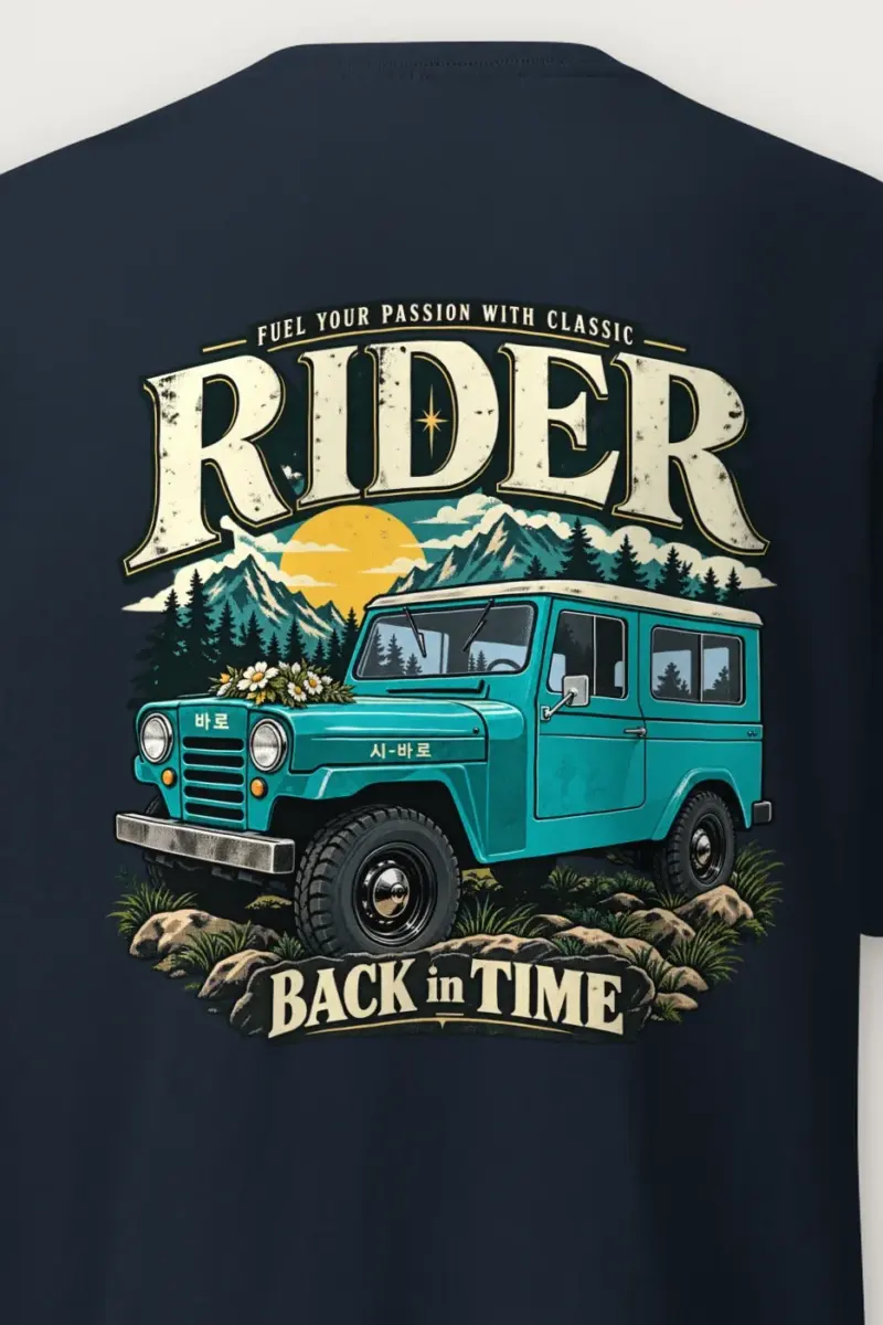 "Classic Rider Back In Time" Heavyweight Unisex Crewneck T-shirt