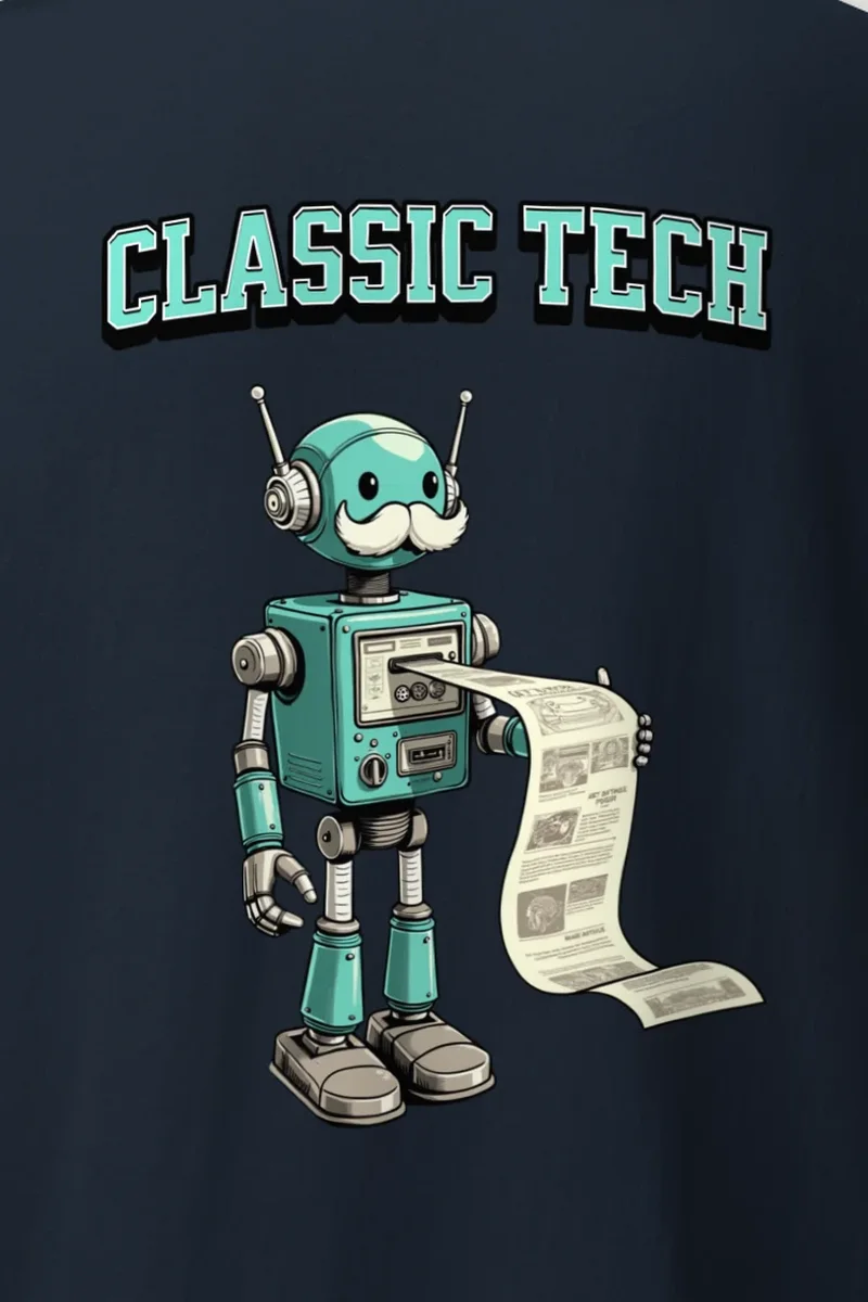 "Classic Tech Robot" Heavyweight Unisex Crewneck T-shirt