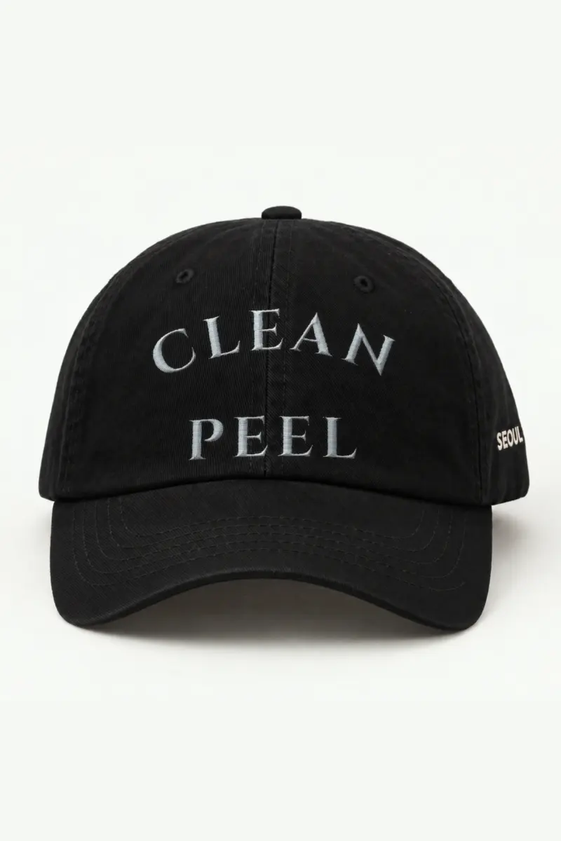 "CLEAN PEEL" Classic Dad Hat · Embroidered — black/cap-front
