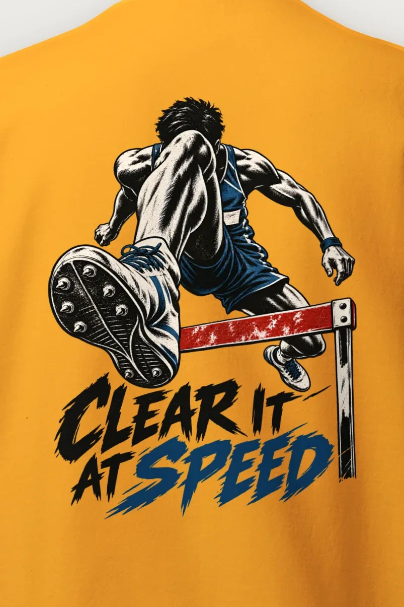 "Clear It at Speed" Heavy Blend Unisex Crewneck Sweatshirt - the graphic up close