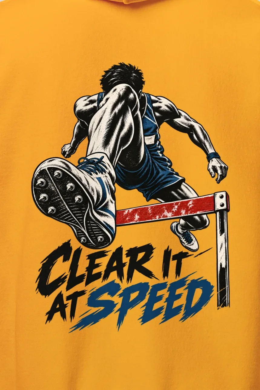 "Clear It at Speed" Heavy Blend Unisex Pullover Hoodie - the graphic up close
