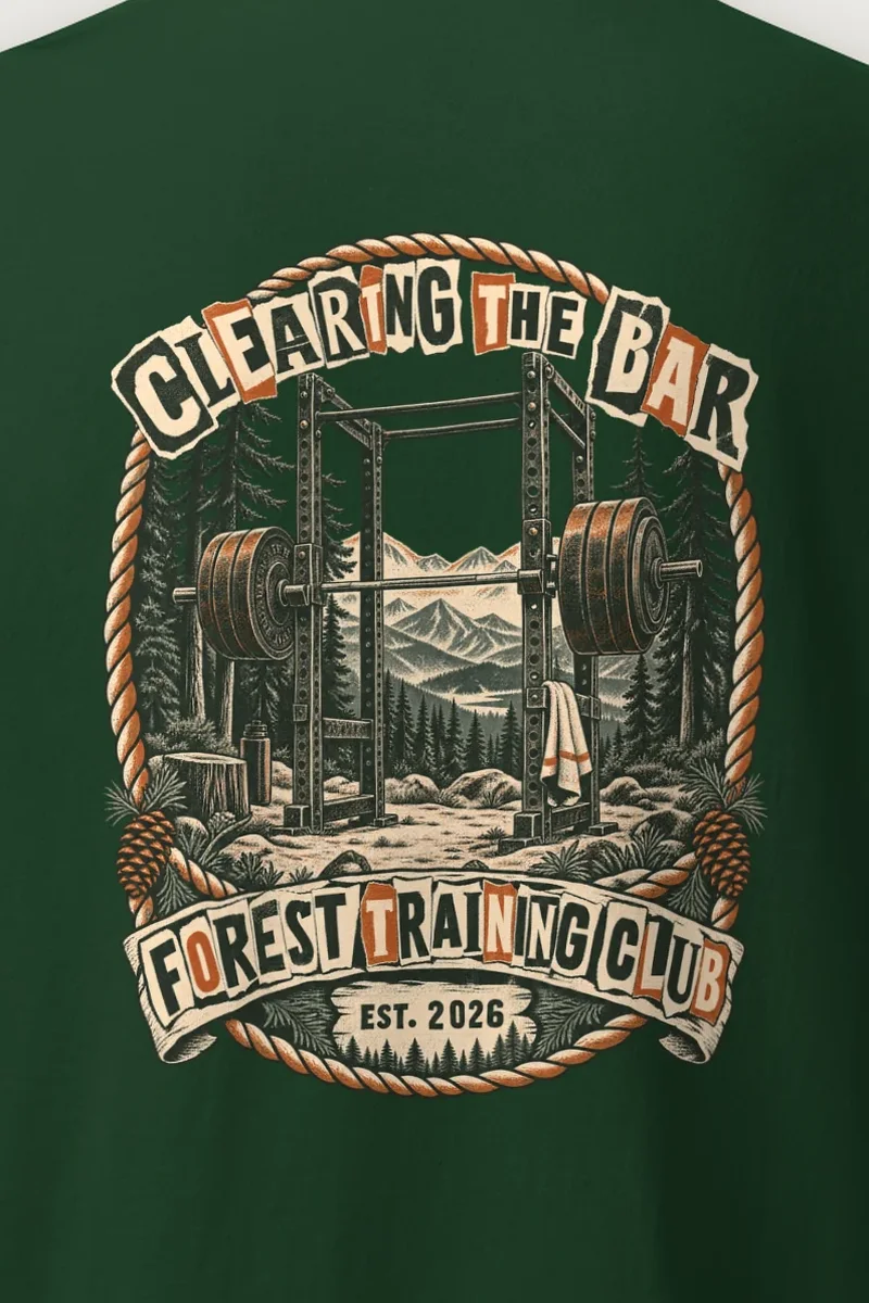 "Clearing the Bar" Heavyweight Unisex Crewneck T-shirt - the graphic up close