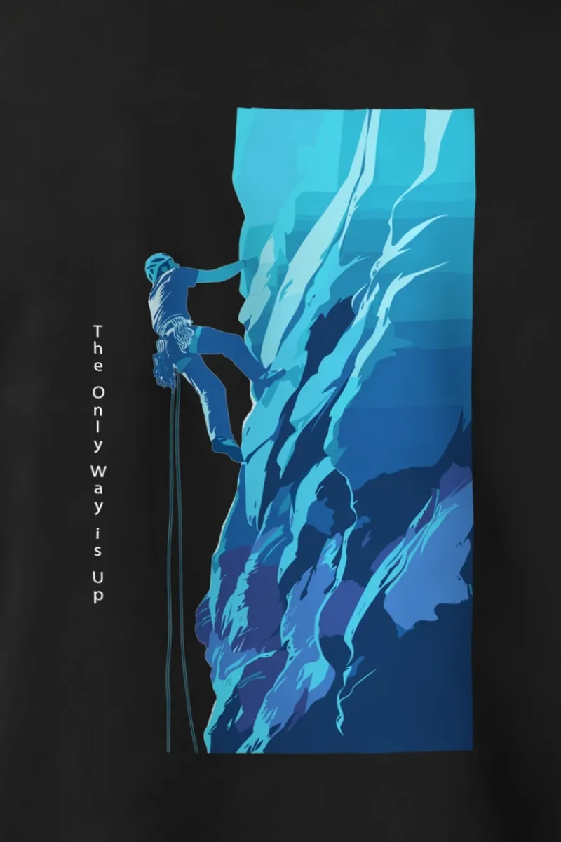 "Cliff Ascent" 1 Crewneck Sweatshirt - the graphic up close