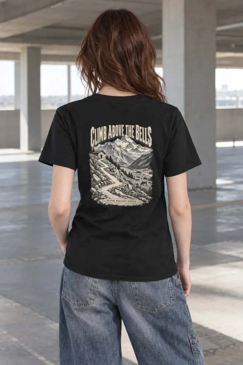 "Climb Above the Bells" Heavyweight Unisex Crewneck T-shirt