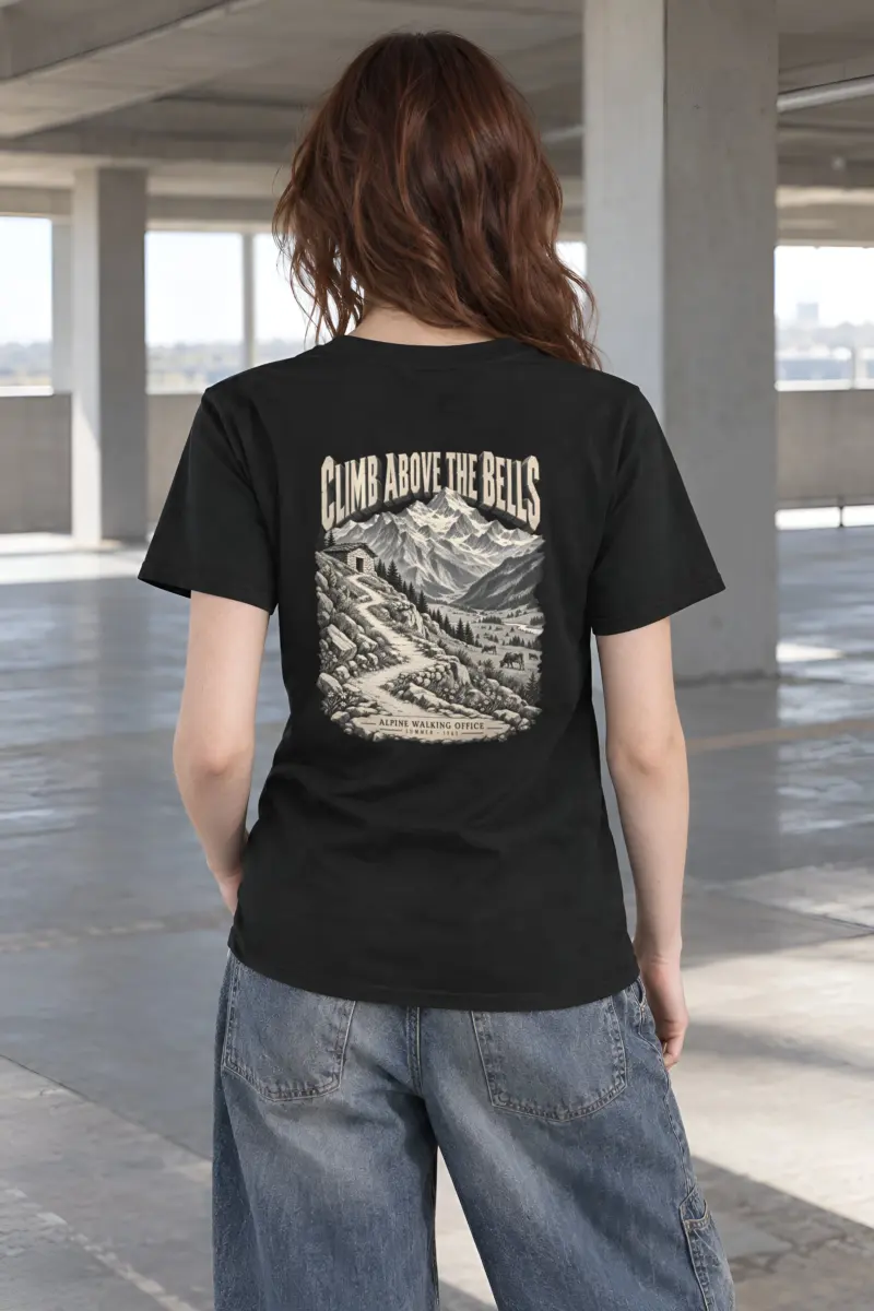 "Climb Above the Bells" Heavyweight Unisex Crewneck T-shirt