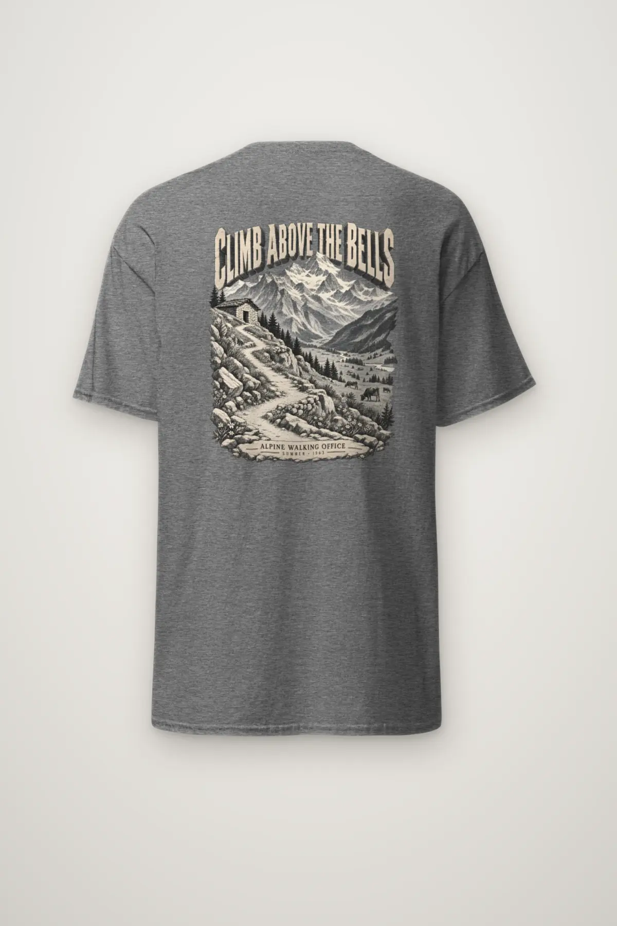 "Climb Above the Bells" Heavyweight Unisex Crewneck T-shirt