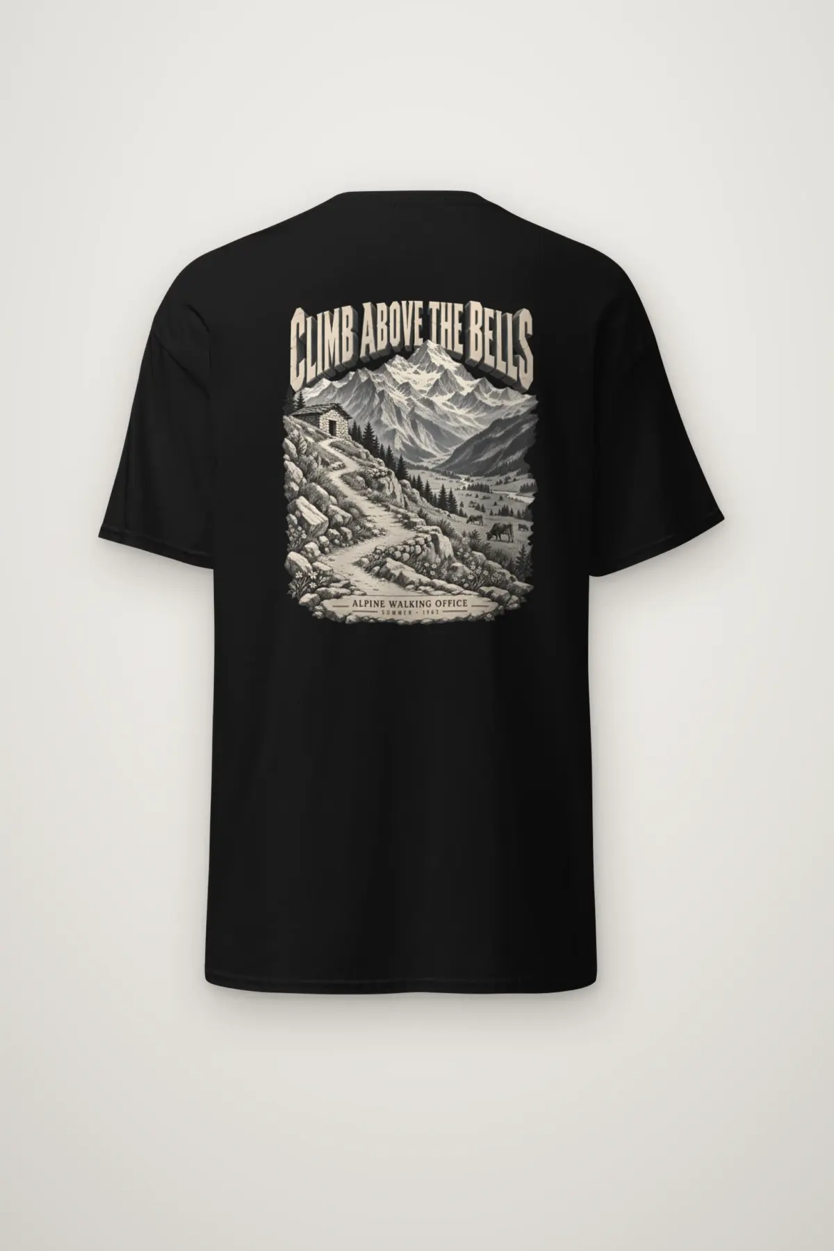 "Climb Above the Bells" Heavyweight Unisex Crewneck T-shirt
