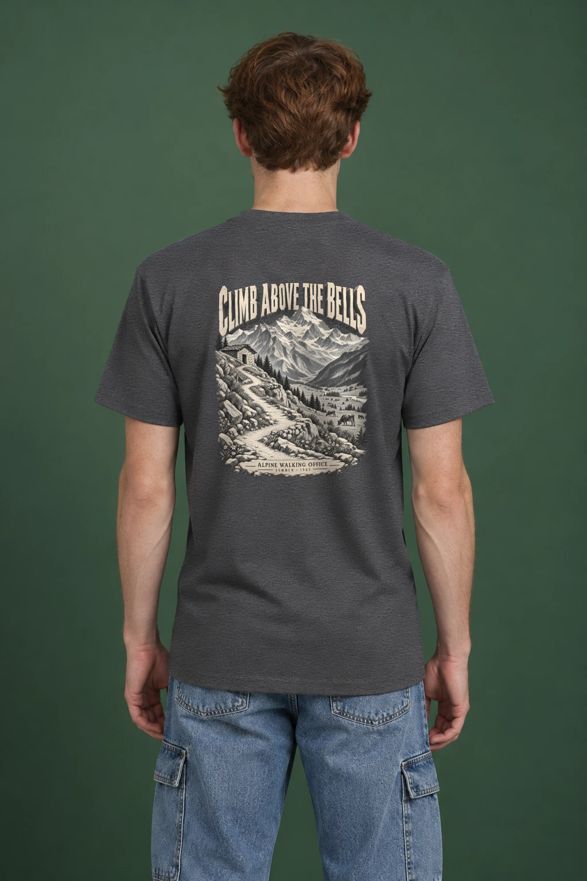 "Climb Above the Bells" Heavyweight Unisex Crewneck T-shirt