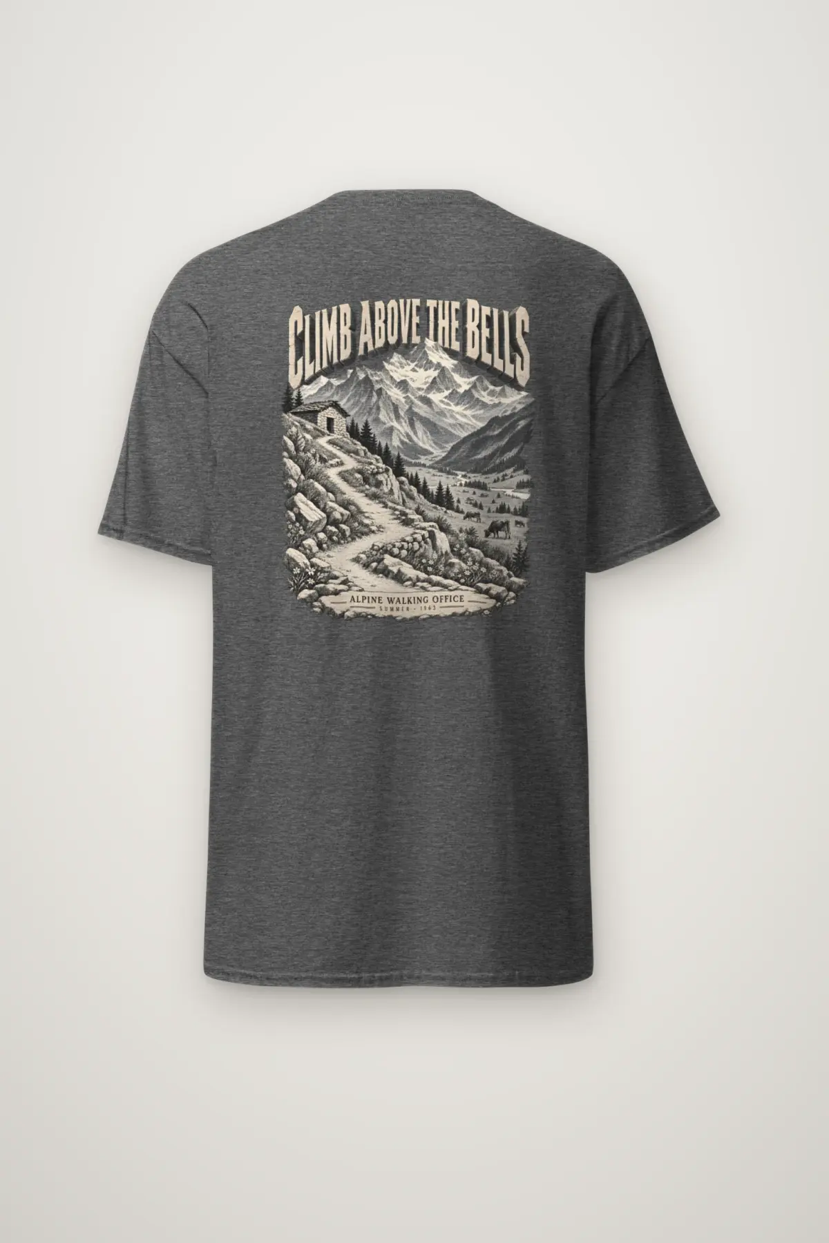 "Climb Above the Bells" Heavyweight Unisex Crewneck T-shirt
