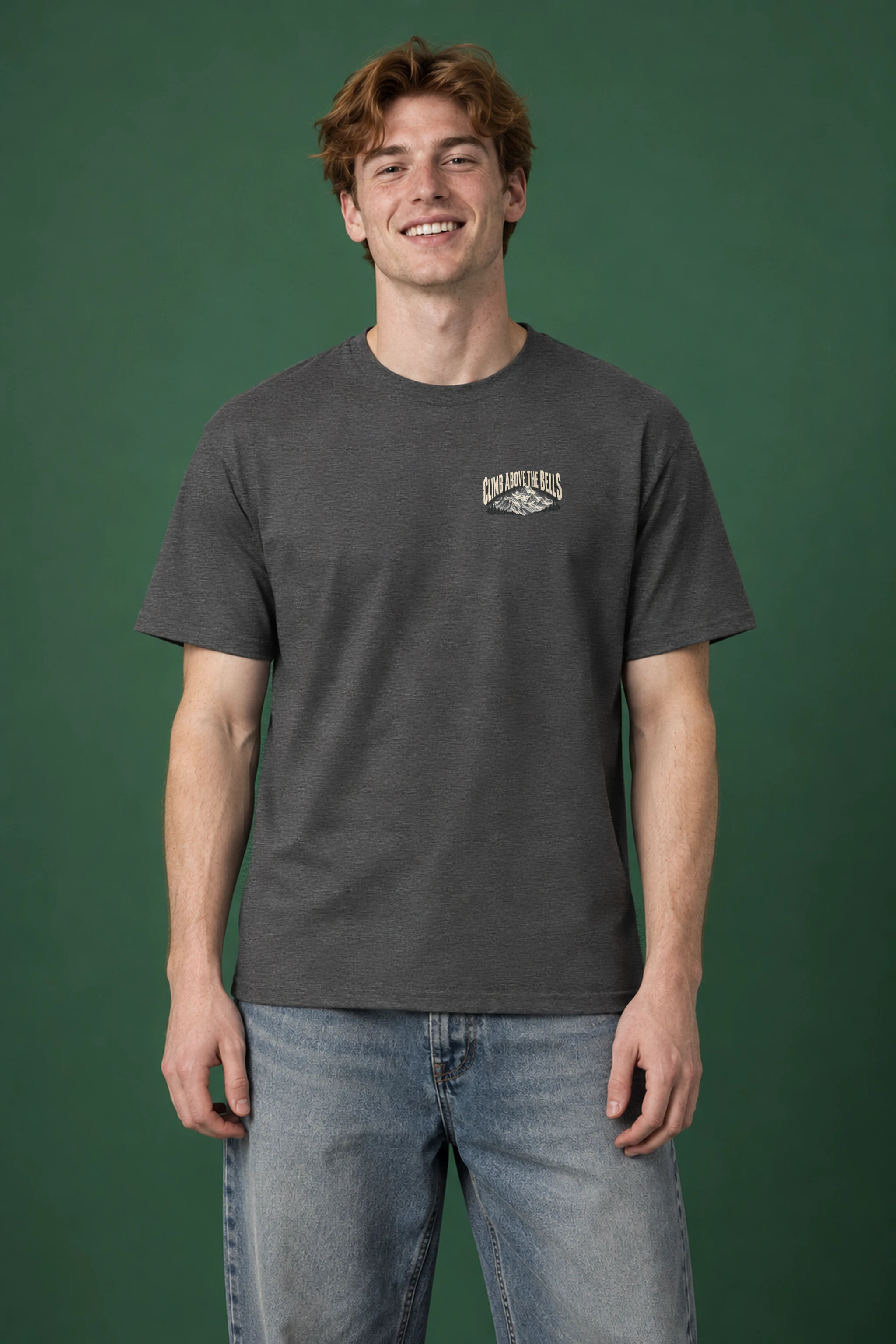 "Climb Above the Bells" Heavyweight Unisex Crewneck T-shirt
