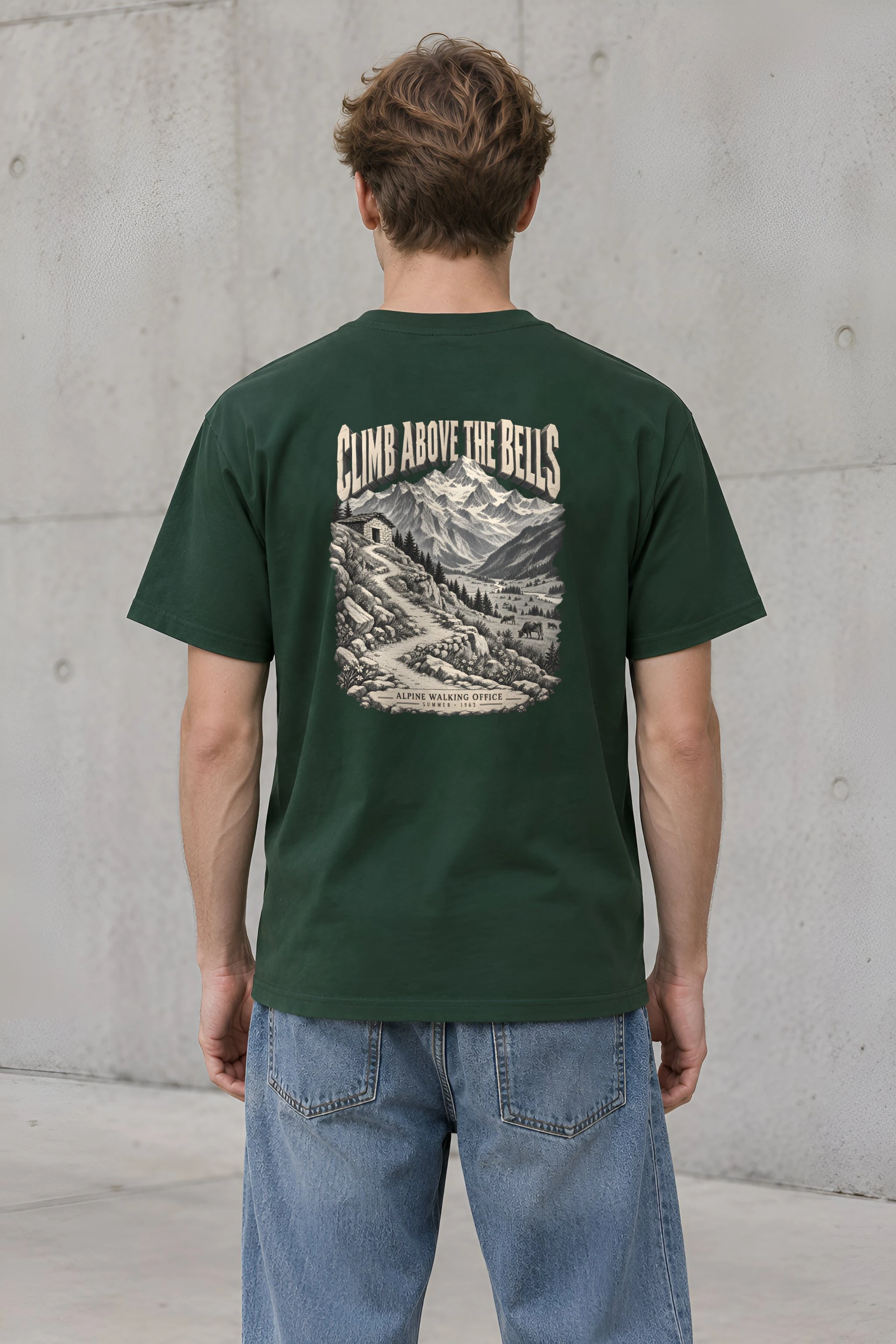 "Climb Above the Bells" Heavyweight Unisex Crewneck T-shirt