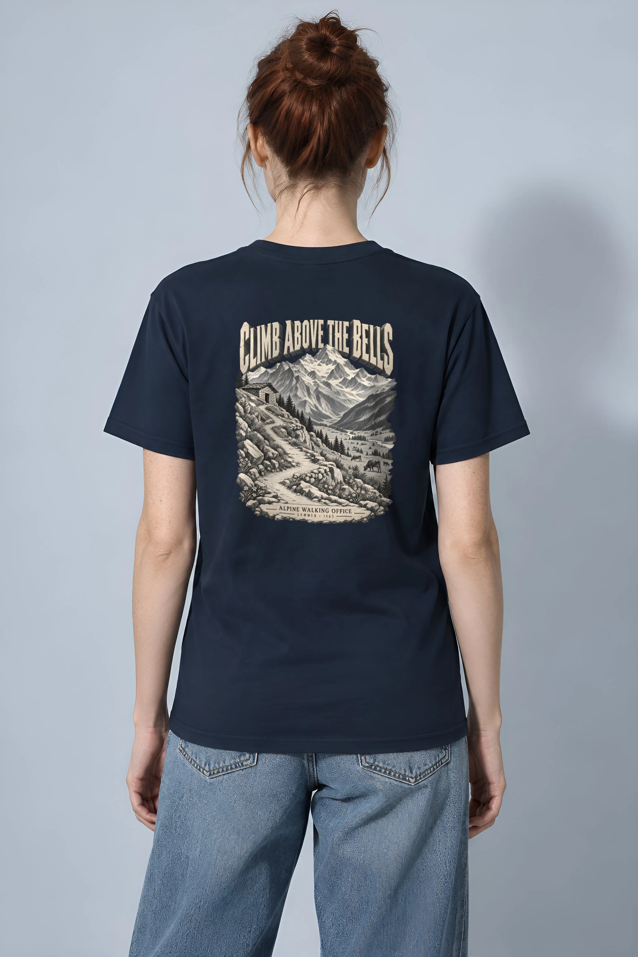 "Climb Above the Bells" Heavyweight Unisex Crewneck T-shirt