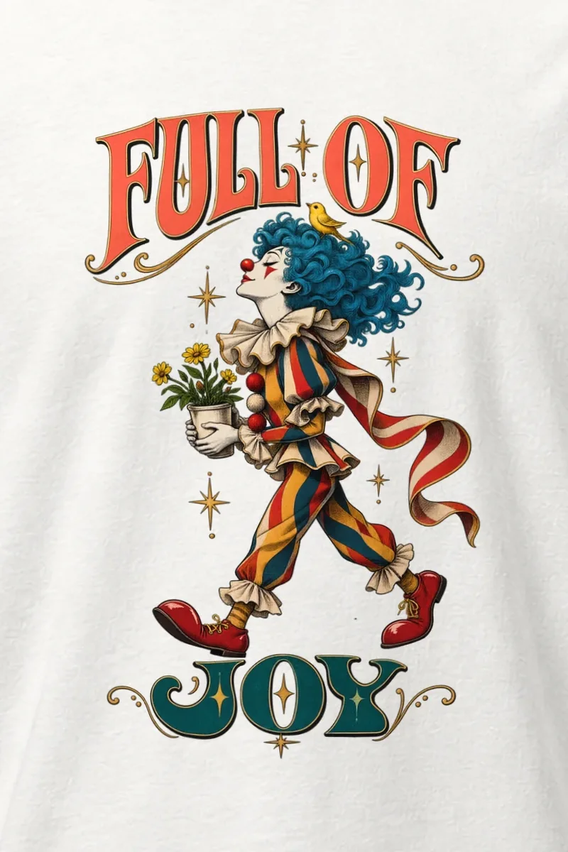 "Clown With Yellow Bird" Heavyweight Unisex Crewneck T-shirt