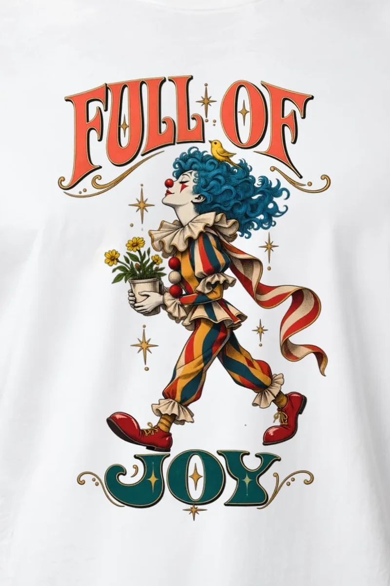 "Clown With Yellow Bird" Heavyweight Unisex Crewneck T-shirt