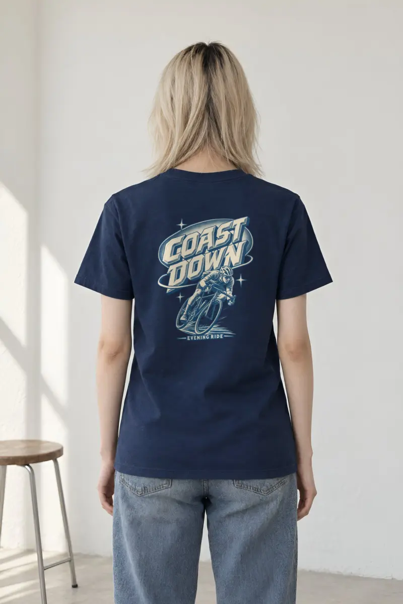 "Coast Down Evening Ride" Heavyweight Unisex Crewneck T-shirt