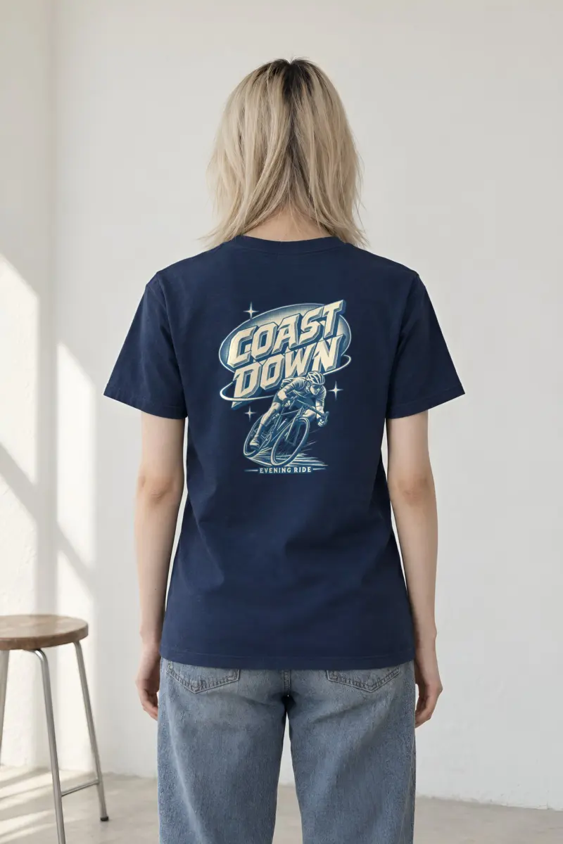 "Coast Down Evening Ride" Heavyweight Unisex Crewneck T-shirt