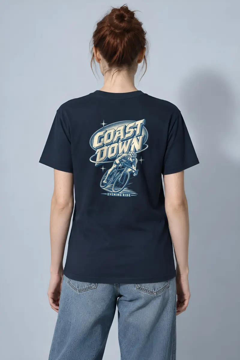 "Coast Down Evening Ride" Heavyweight Unisex Crewneck T-shirt