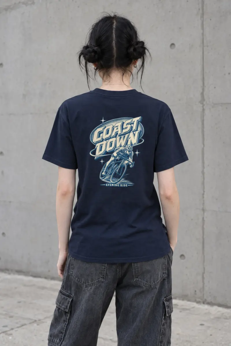 “Coast Down Evening Ride” Heavyweight Unisex Crewneck T-shirt