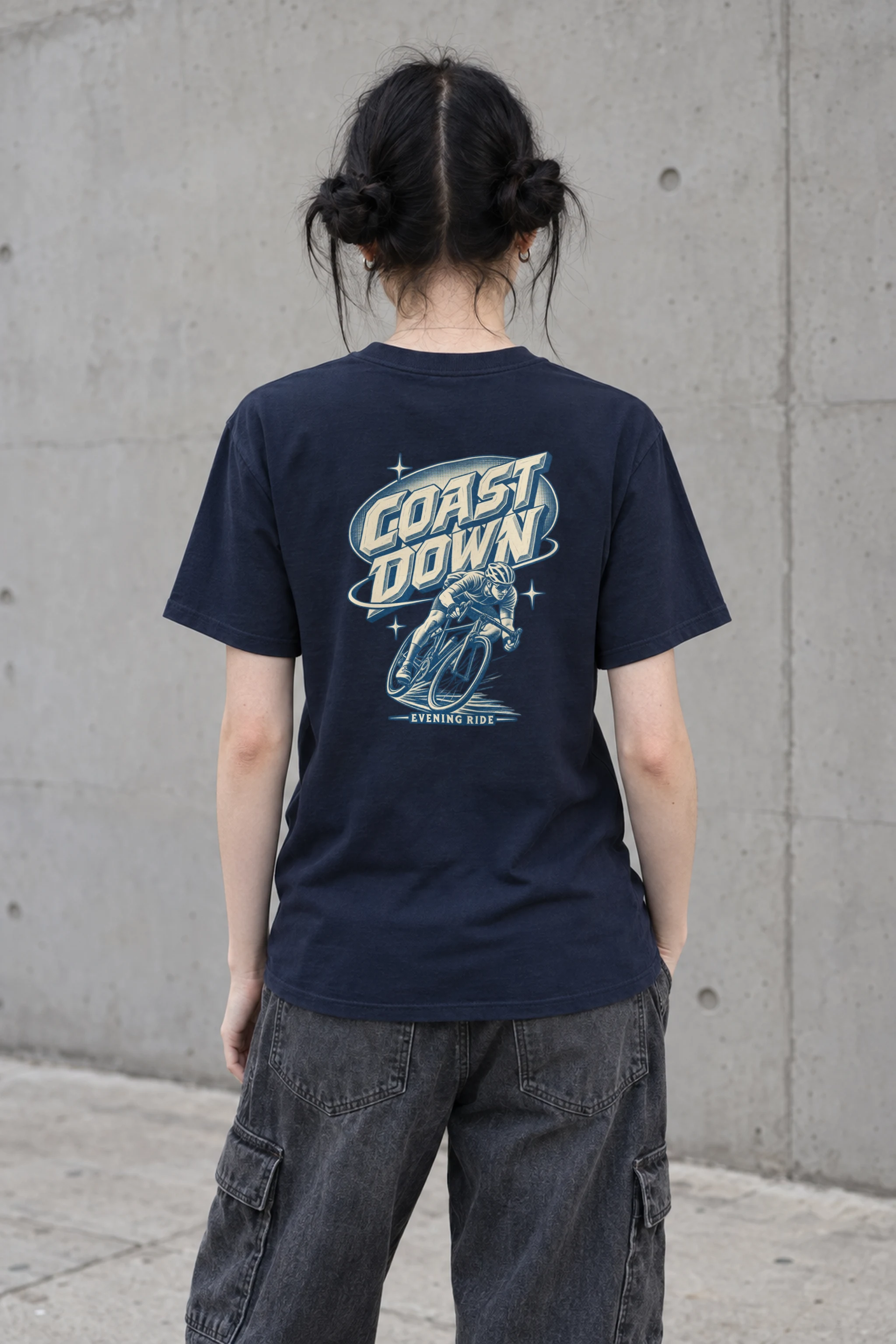 "Coast Down Evening Ride" Heavyweight Unisex Crewneck T-shirt
