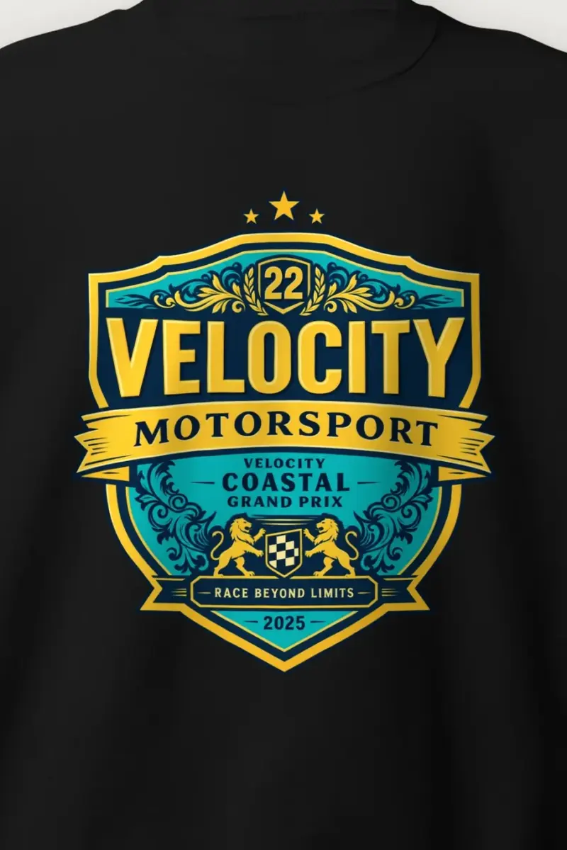 "Coastal Grand Prix" Heavy Blend Unisex Crewneck Sweatshirt - the graphic up close