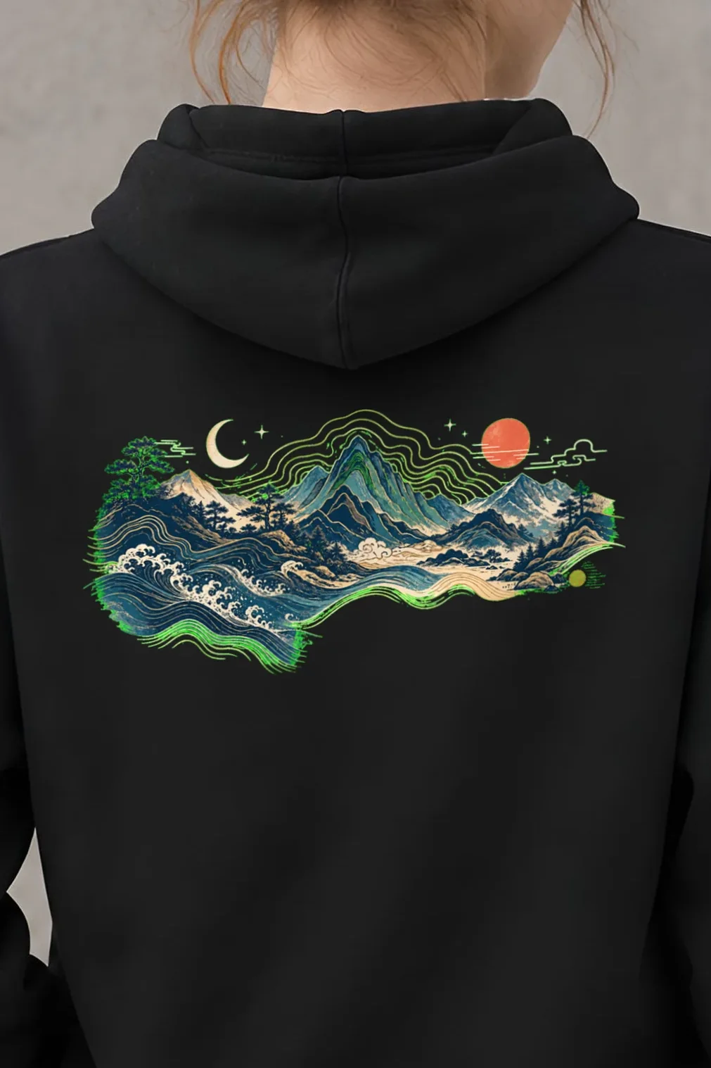 "Coastal Moonrise" Heavy Blend Unisex Pullover Hoodie