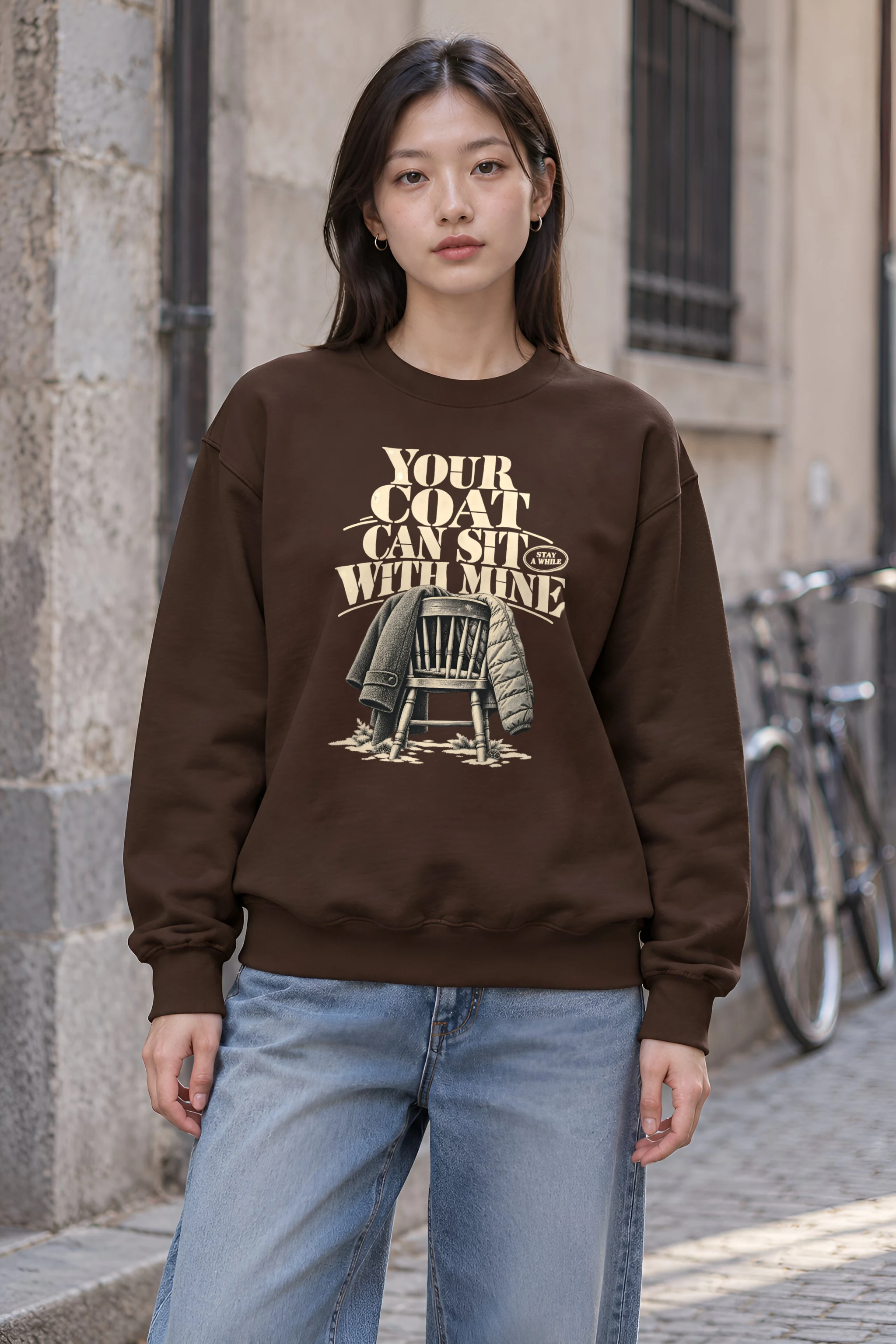 "Coats On A Wooden Chair" 1 Crewneck Sweatshirt