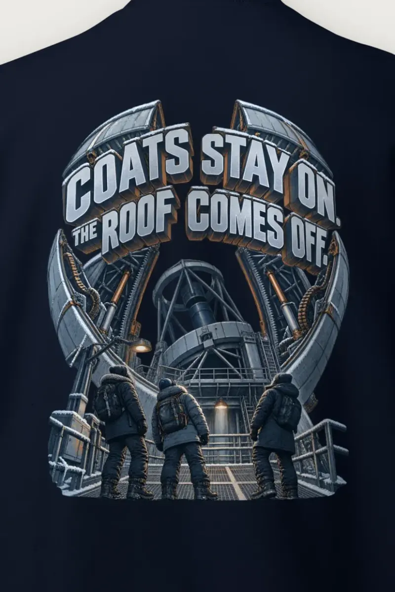 "Coats Stay On" Heavy Blend Unisex Crewneck Sweatshirt - the graphic up close