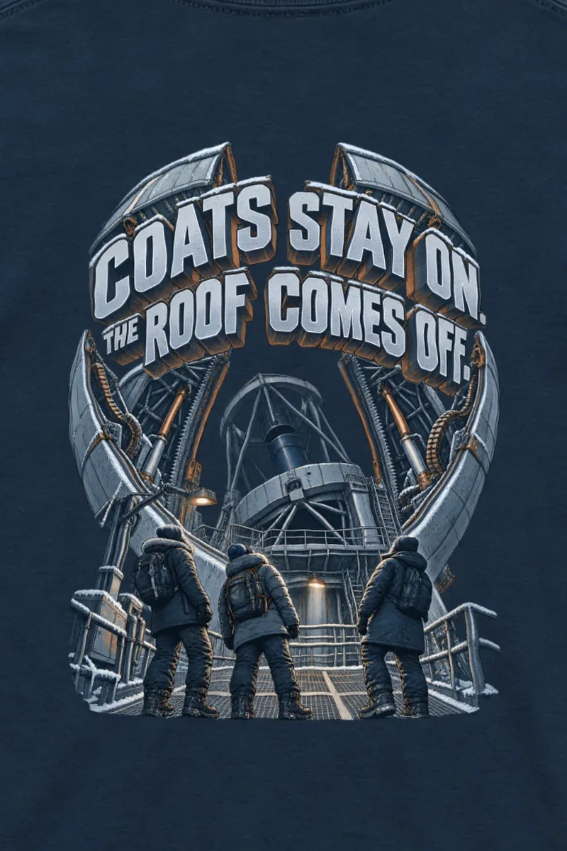"Coats Stay On" Unisex Longsleeve T-shirt - the graphic up close