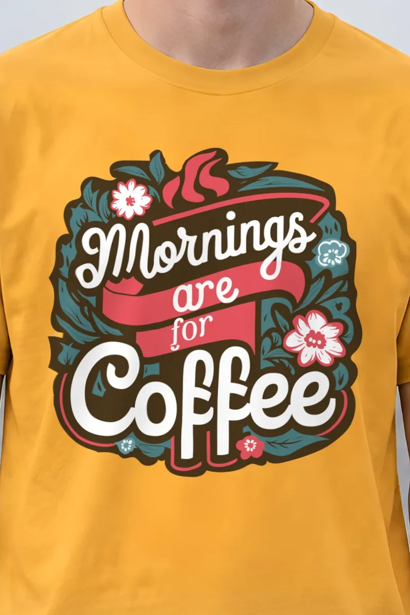 "Coffee Blossom Club" Heavyweight Unisex Crewneck T-shirt - the graphic up close
