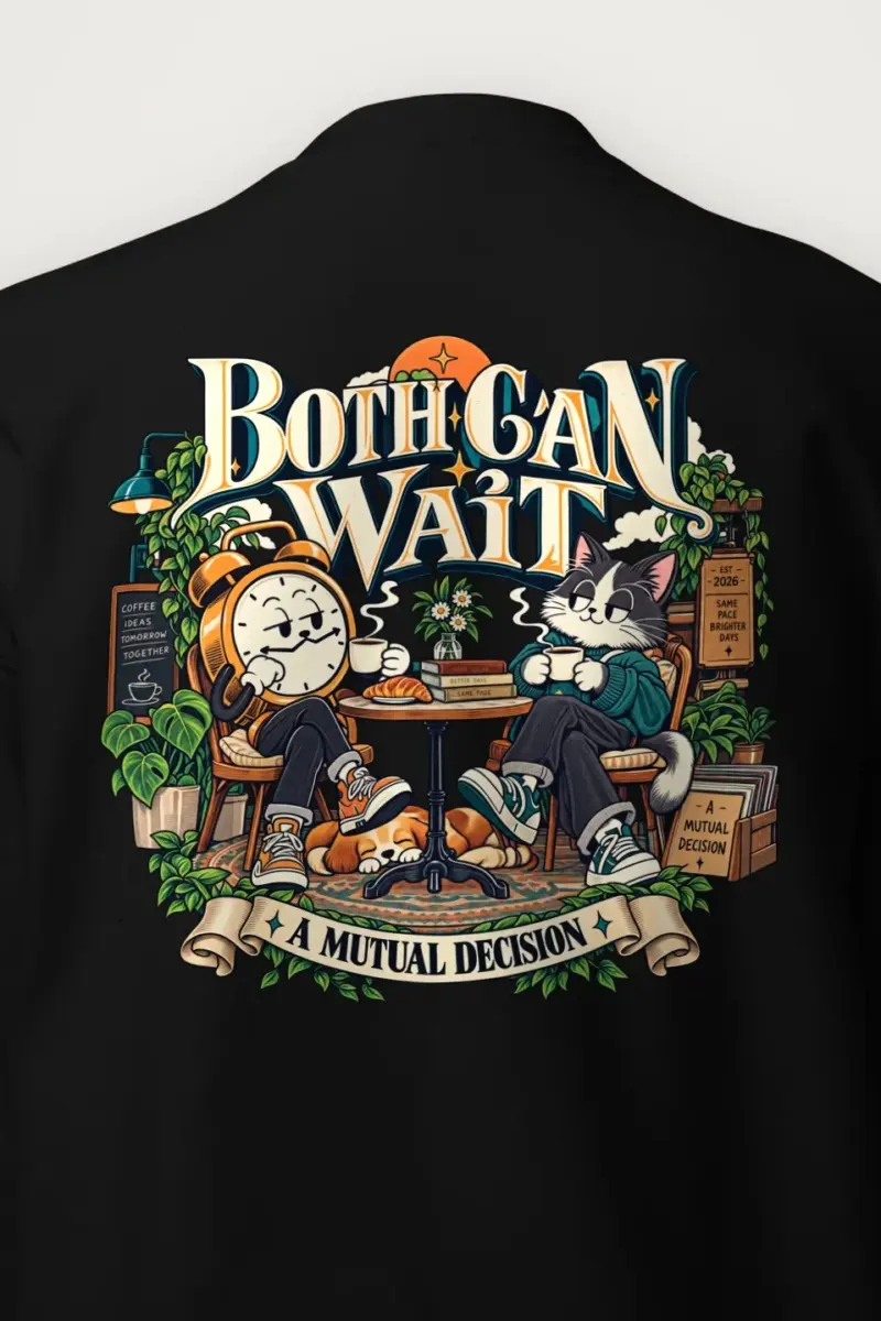 "Coffee Break Clock" Heavy Blend Unisex Crewneck Sweatshirt - the graphic up close