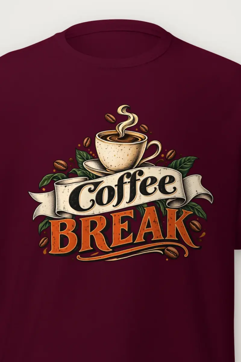 "Coffee Break" Heavyweight Unisex Crewneck T-shirt