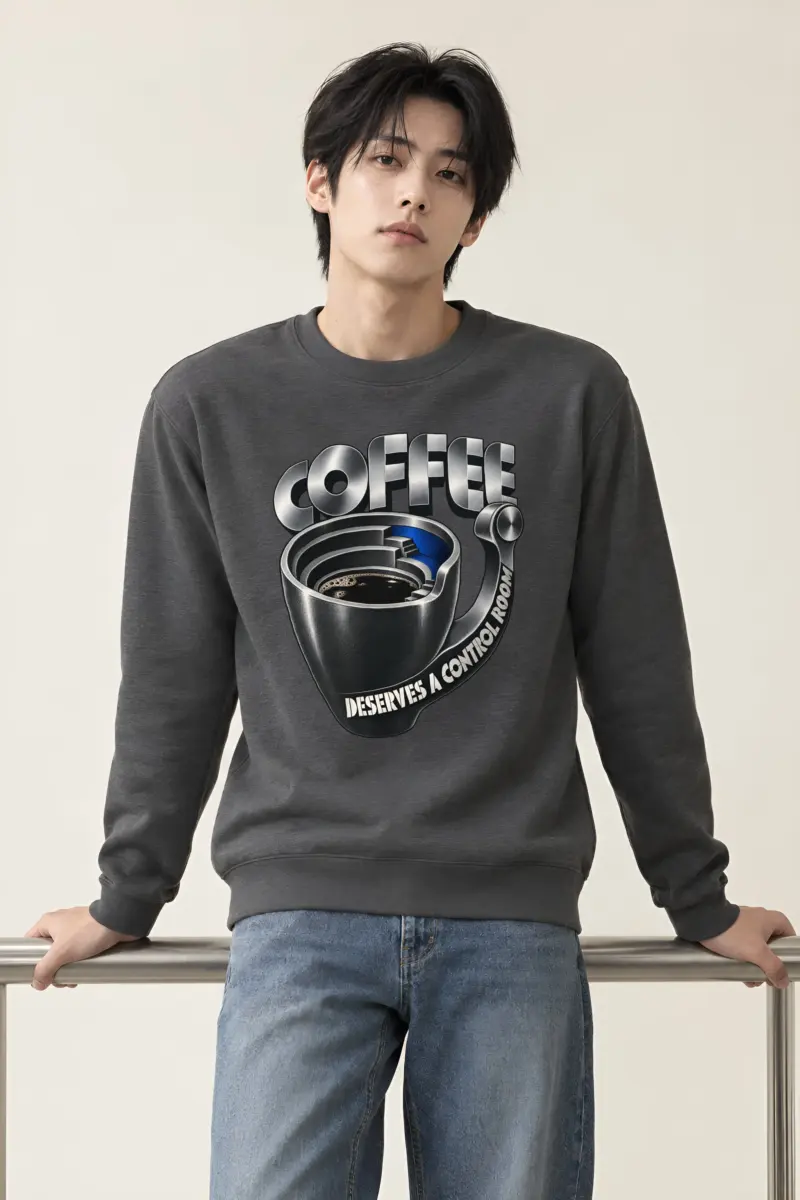 “Coffee Deserves A Control Room” Heavy Blend Unisex Crewneck Sweatshirt