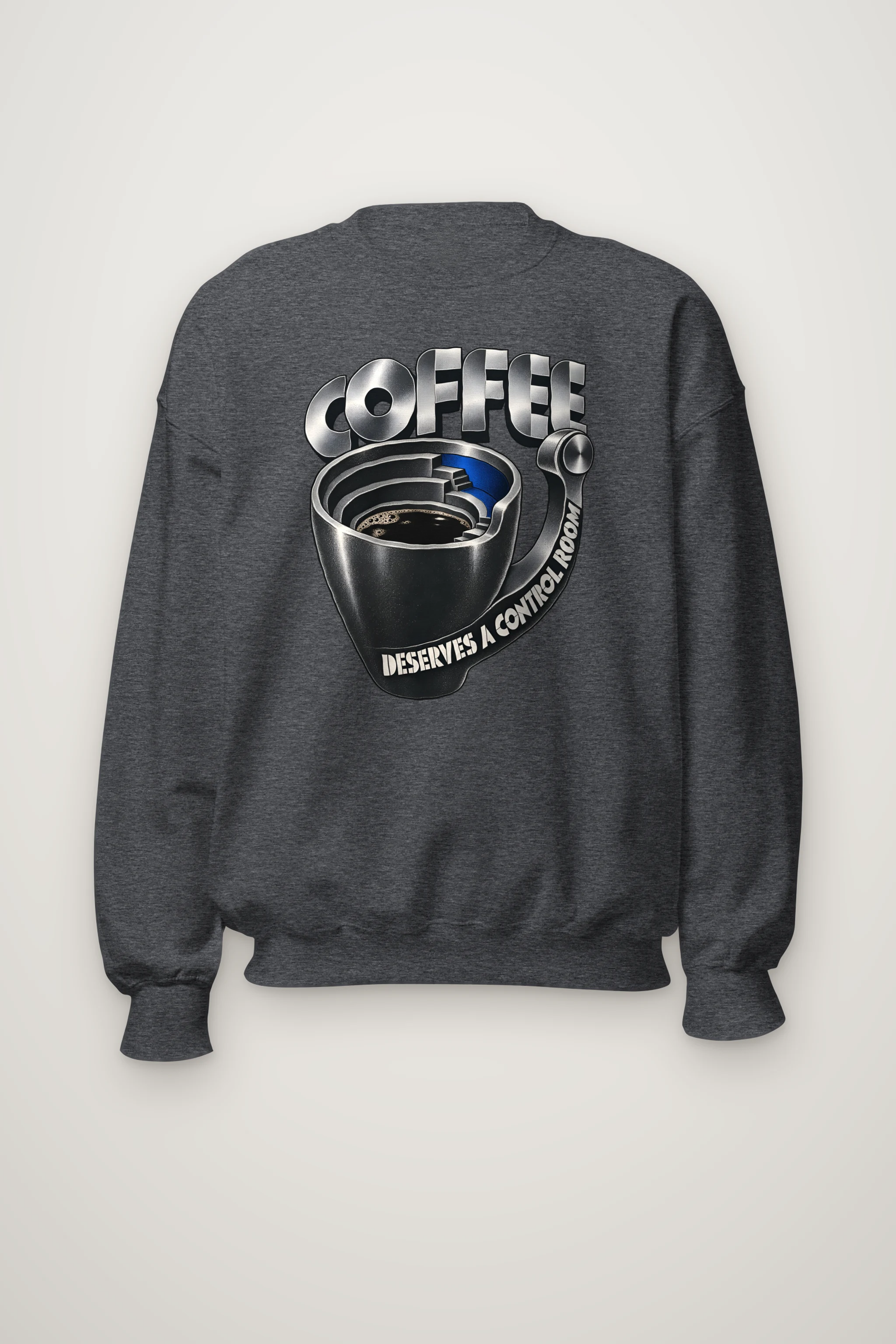 "Coffee Deserves A Control Room" Heavy Blend Unisex Crewneck Sweatshirt