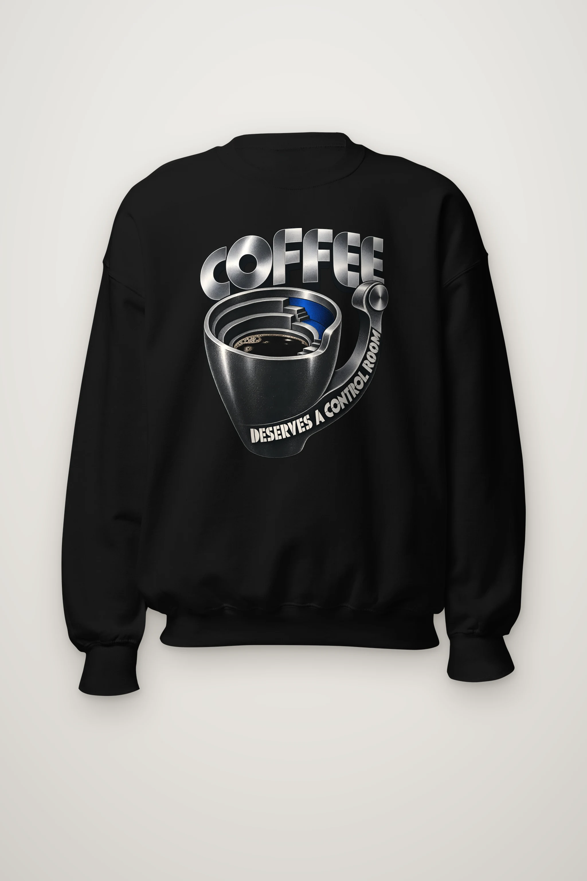 "Coffee Deserves A Control Room" Heavy Blend Unisex Crewneck Sweatshirt