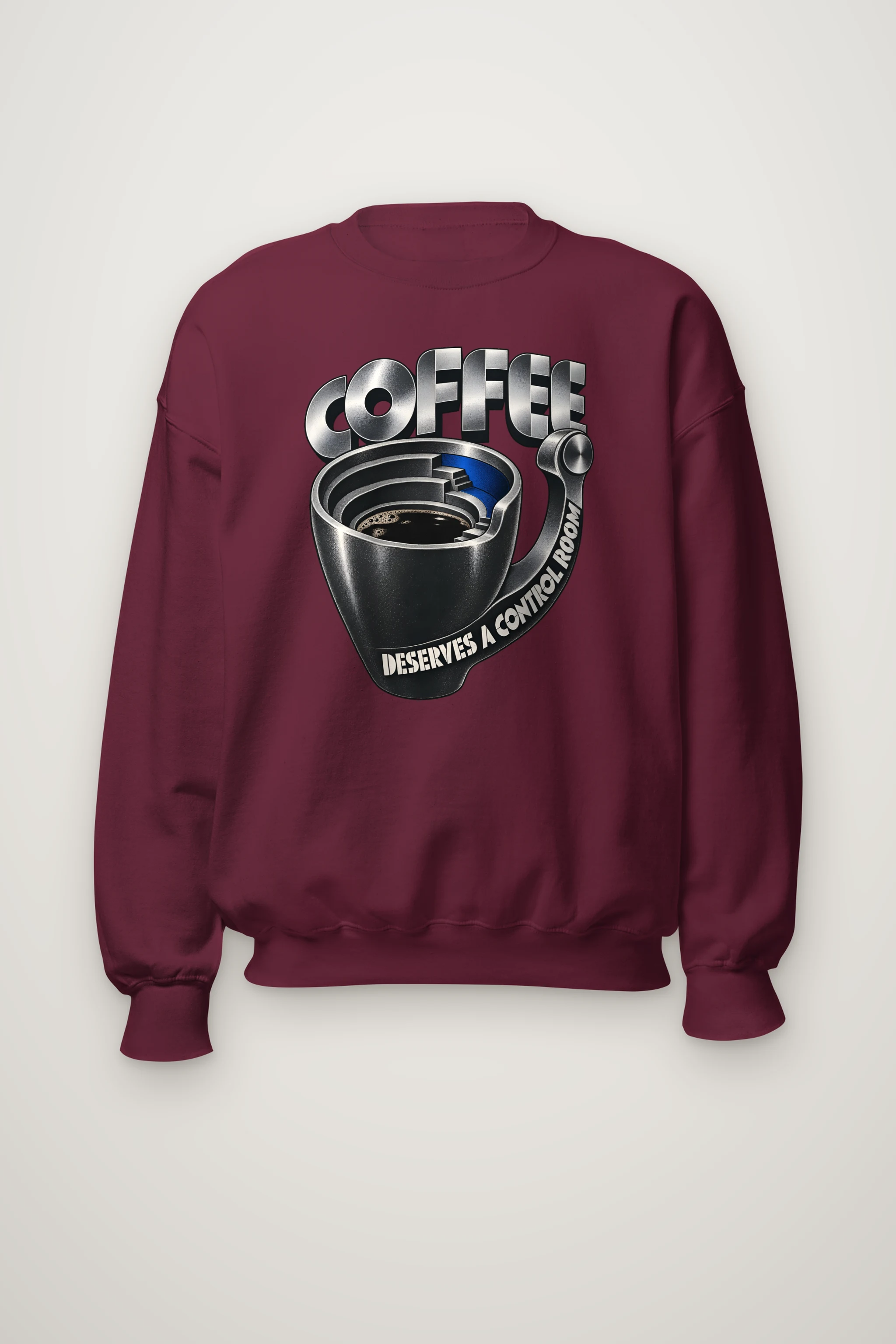 "Coffee Deserves A Control Room" Heavy Blend Unisex Crewneck Sweatshirt