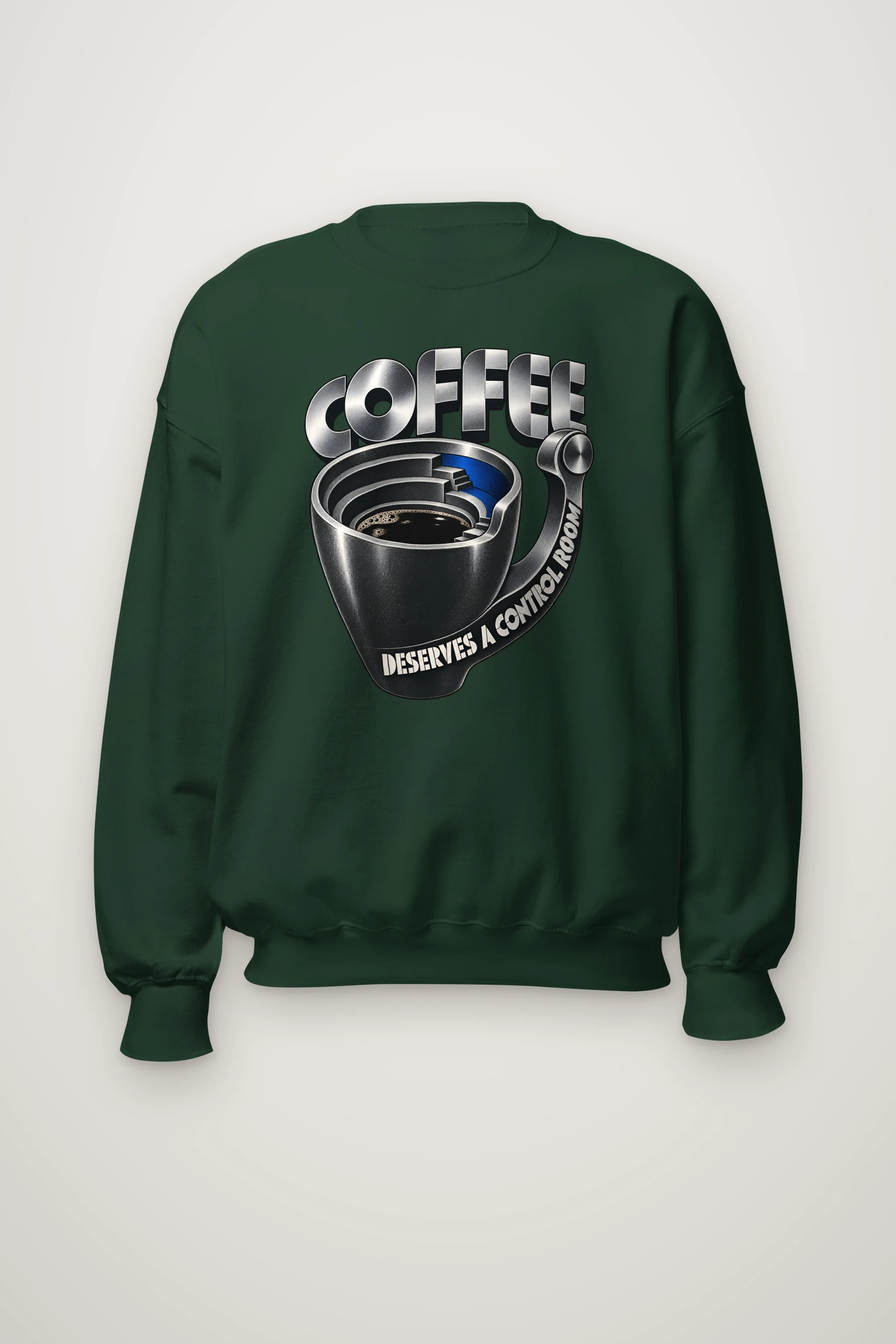 "Coffee Deserves A Control Room" Heavy Blend Unisex Crewneck Sweatshirt