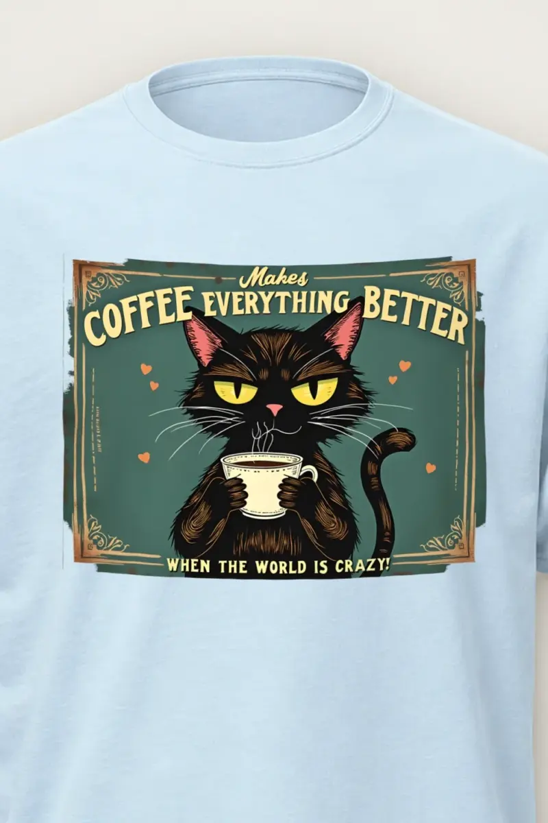 "Coffee Everything Better" Heavyweight Unisex Crewneck T-shirt