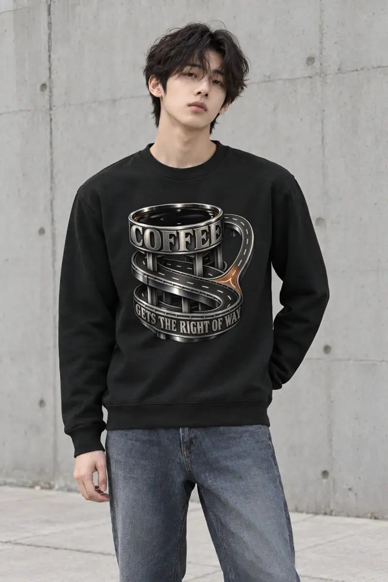“Coffee Gets The Right Of Way” Heavy Blend Unisex Crewneck Sweatshirt