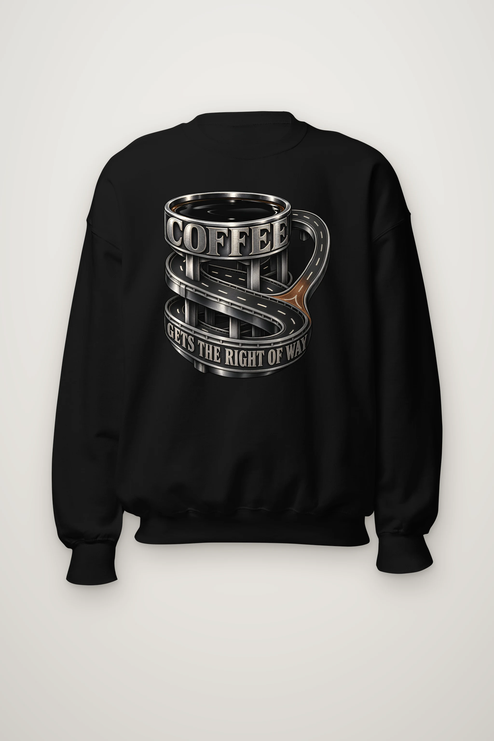 "Coffee Gets The Right Of Way" Heavy Blend Unisex Crewneck Sweatshirt