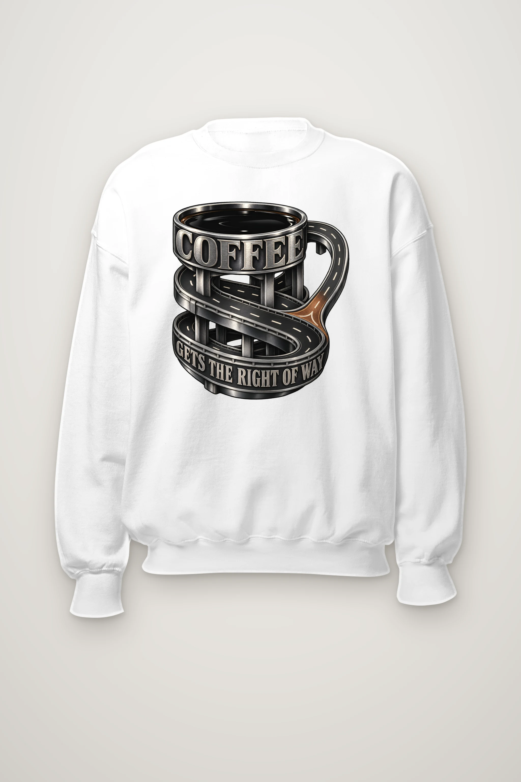 "Coffee Gets The Right Of Way" Heavy Blend Unisex Crewneck Sweatshirt