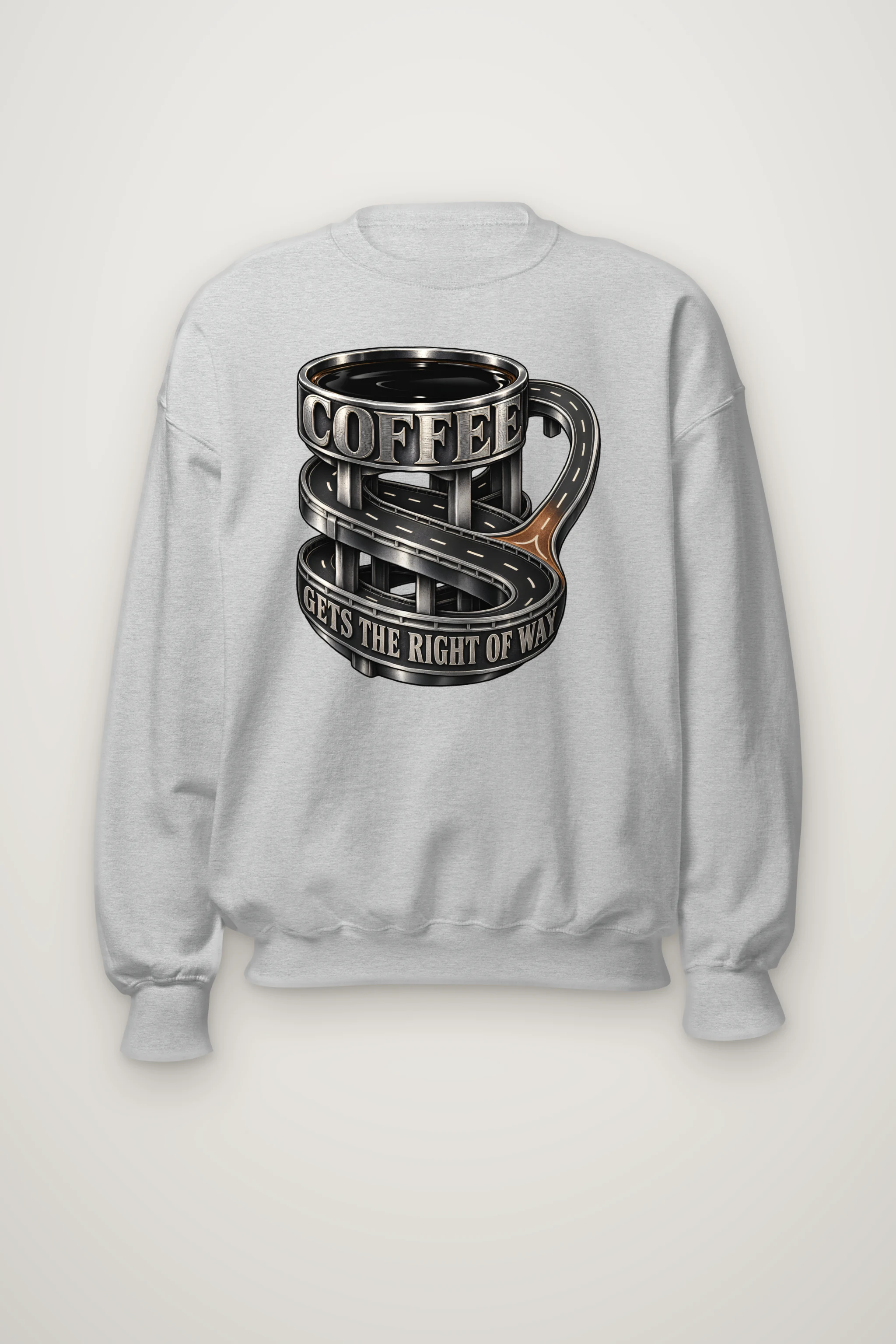 "Coffee Gets The Right Of Way" Heavy Blend Unisex Crewneck Sweatshirt