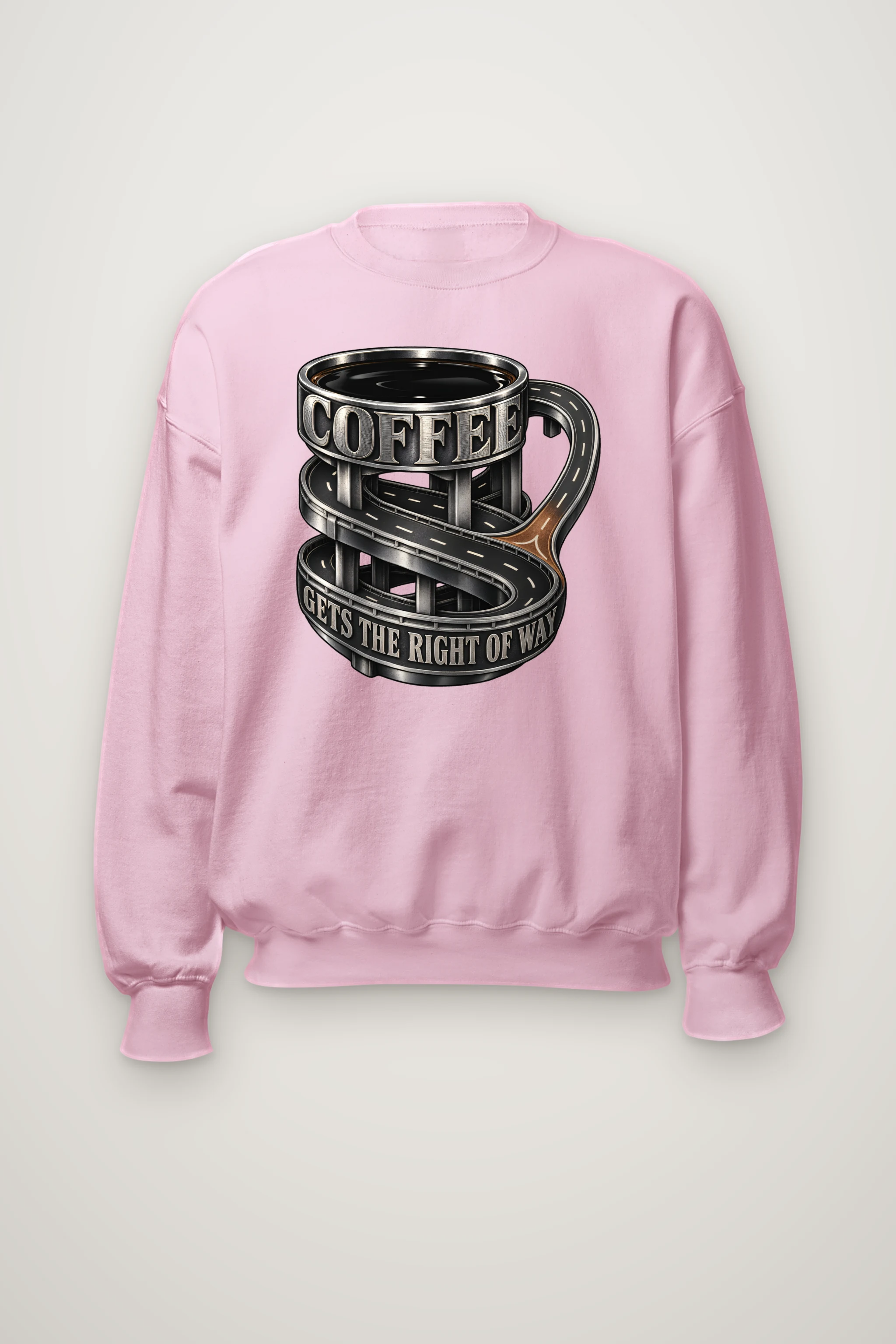 "Coffee Gets The Right Of Way" Heavy Blend Unisex Crewneck Sweatshirt