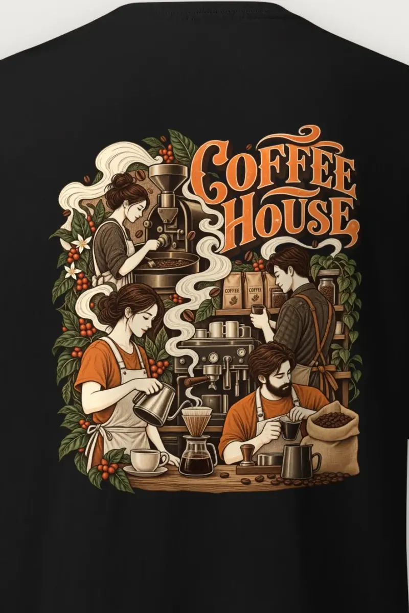 "Coffee House" Heavyweight Unisex Crewneck T-shirt